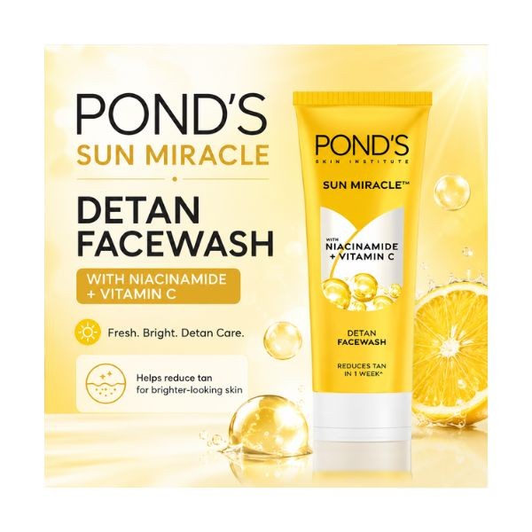 Pond’s Sun Miracle Detan Facewash 100g with Niacinamide & Vitamin C