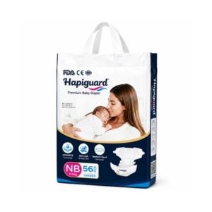 Hapiguard Premium Baby Diaper NB 0–5kg – 56 Pcs