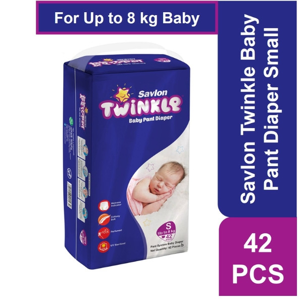 Savlon Twinkle Baby Pant Diaper Up to 8 Kg Small 42 pcs