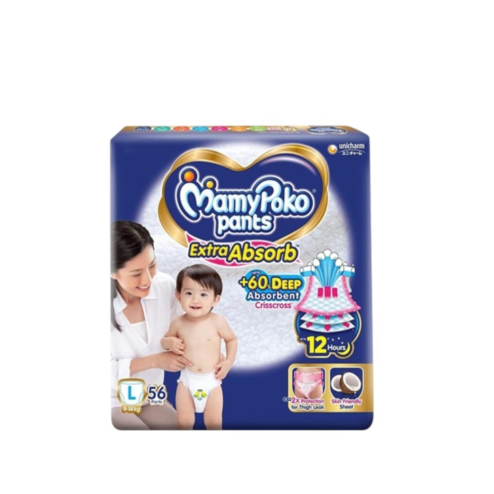 MamyPoko Pants Diaper  L (9-14 kg) 56 pcs