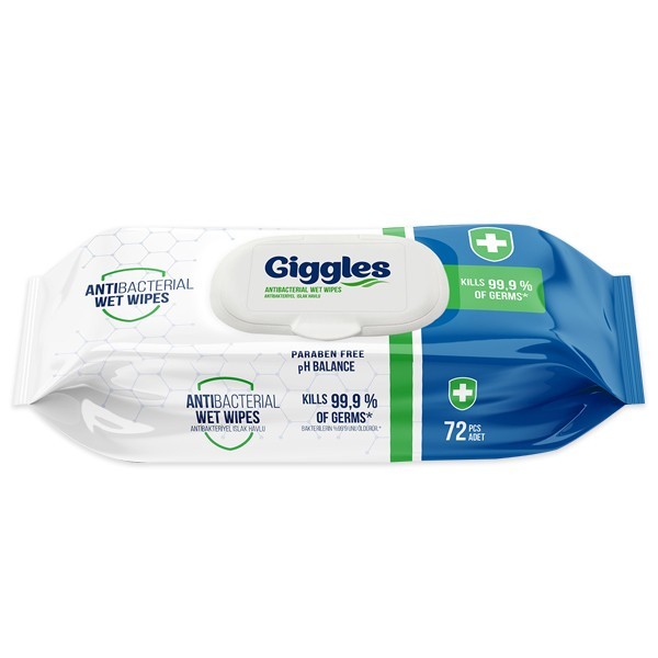 Giggles Wet Wipes Antibacterial 72 pcs