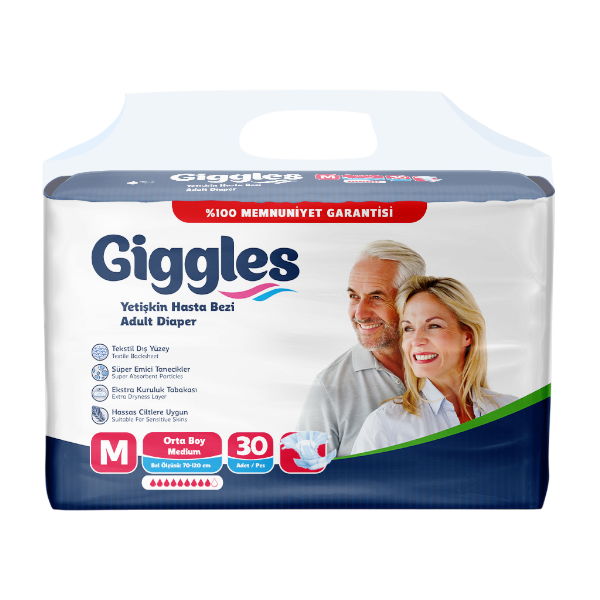 Giggles Adult Diaper Belt (85–125 cm) M – 30 Pcs