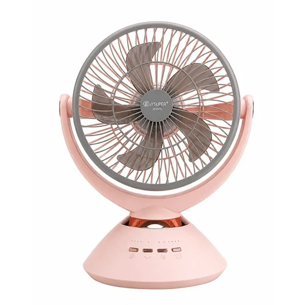 JYSuper Rechargeable Table Fan 6 Battery JY-2570 (Pink)