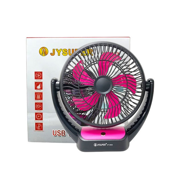 JY SUPER 2523 Ultra-Compact Lithium Mini Rechargeable USB Table Fan(Dark-purple )